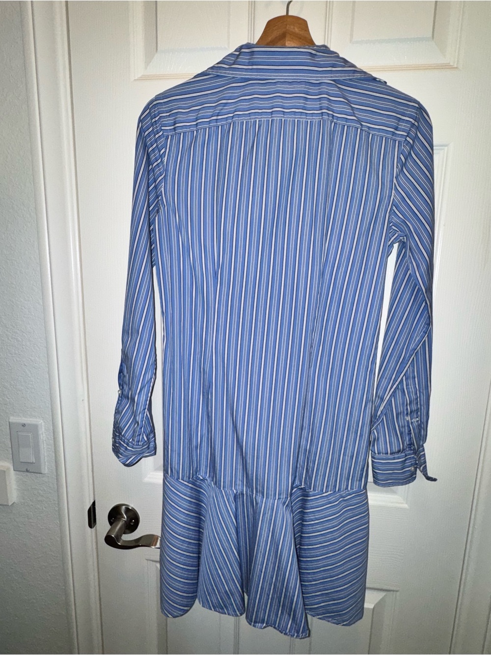 Polo by Ralph Lauren Blue and White Striped Long-Sleeve Shirt Dress - Picture 2 of 2